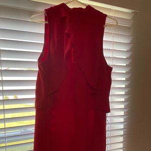 Sleeveless Red Dress, Size Large